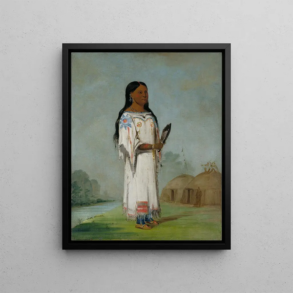Seet-S-Be-A Midday Sun une jolie fille - George Catlin — framed artwork on a wall
