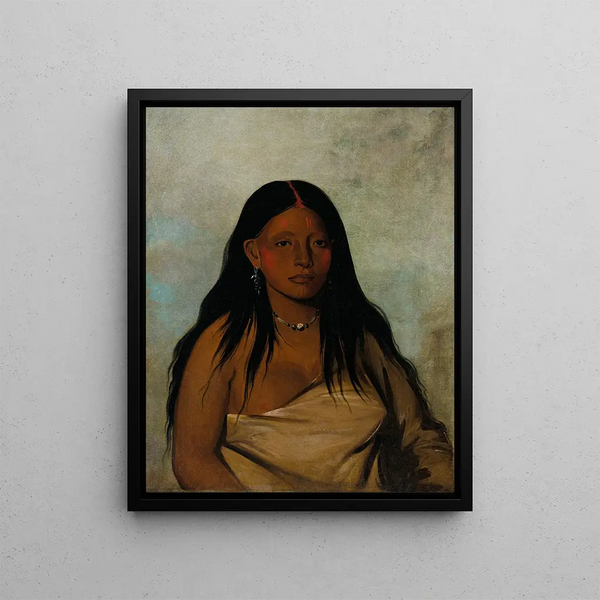 Sh-De-Ah Wild Sage, a Wichita woman - George Catlin — framed artwork on a wall