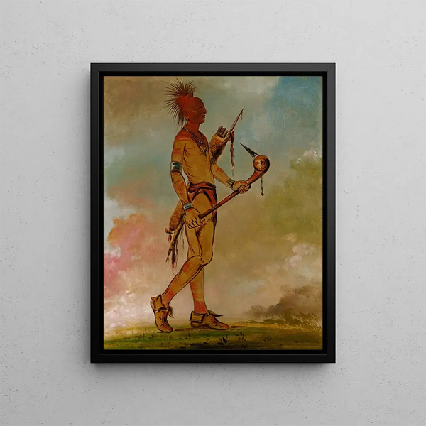 Shin-Ga-Ws-Sa Bel Oiseau - George Catlin — framed artwork on a wall