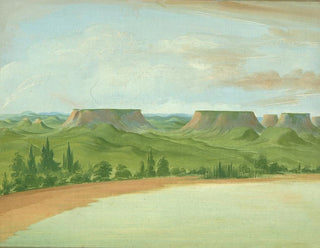 Square Hills 1200 miles above St. Louis - George Catlin — artwork view