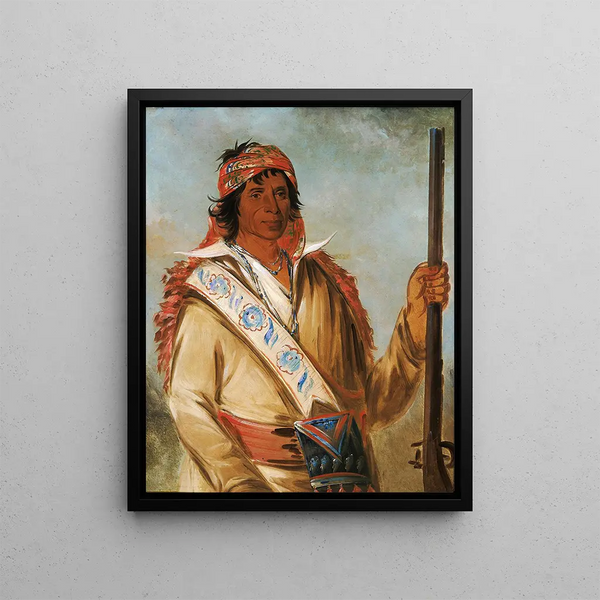 Steeh-Tcha-K-Me-Co The Great King qualified Ben Perryman as a chief - George Catlin — framed artwork on a wall