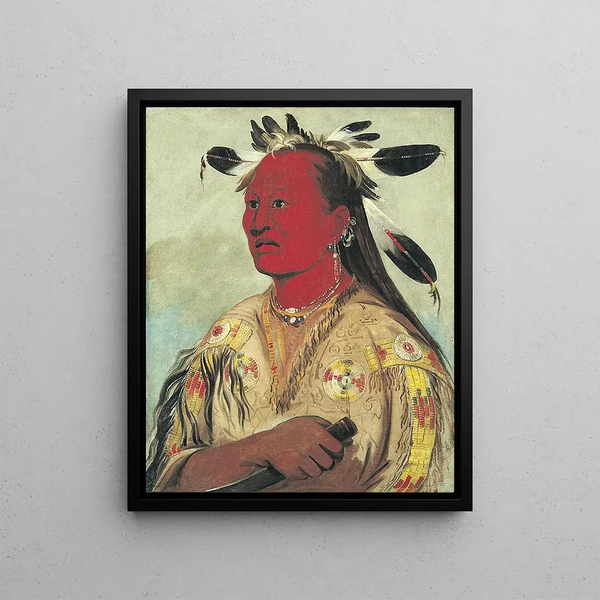 Stnaupat Main Sanglante Chef de la Tribu - George Catlin — framed artwork on a wall