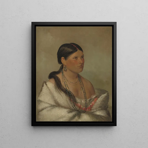 L'aigle femelle shawano - George Catlin — framed artwork on a wall
