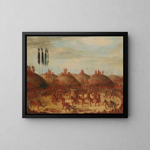 La dernière course, cérémonie Mandan OkeePa - George Catlin — framed artwork on a wall