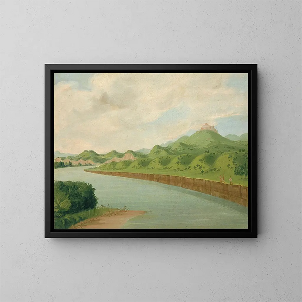 The Tower 1100 miles above St. Louis - George Catlin — framed artwork on a wall