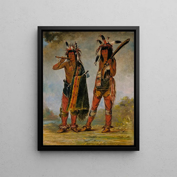 Two Young Men - George Catlin — framed artwork on a wall