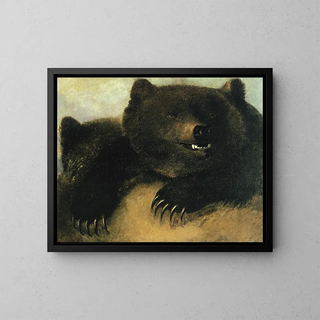 Weapons and physiognomy of the grizzly bear - George Catlin — framed artwork on a wall