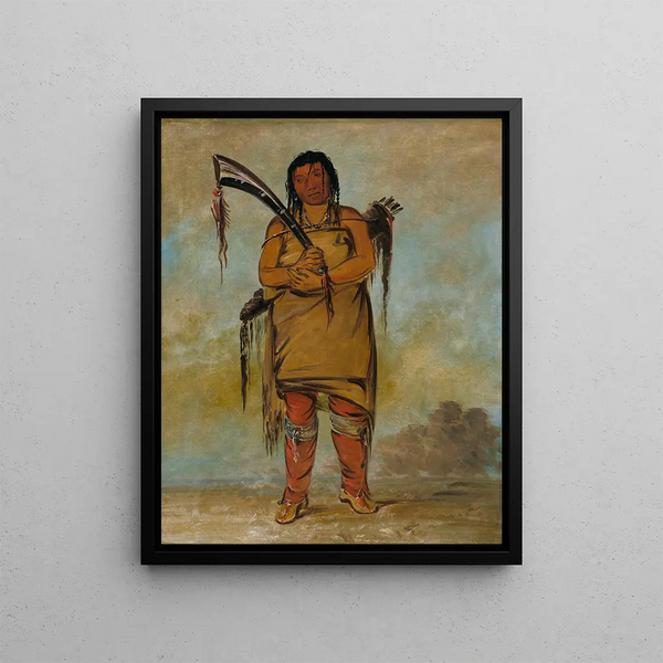 WhChees un Brave - George Catlin — framed artwork on a wall