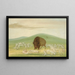 Buffle blessé entouré de loups blancs - George Catlin — framed artwork on a wall