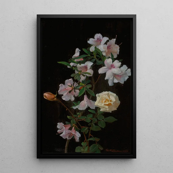 Spring Flowers Painting - George Cochran Lambdin — framed artwork on a wall