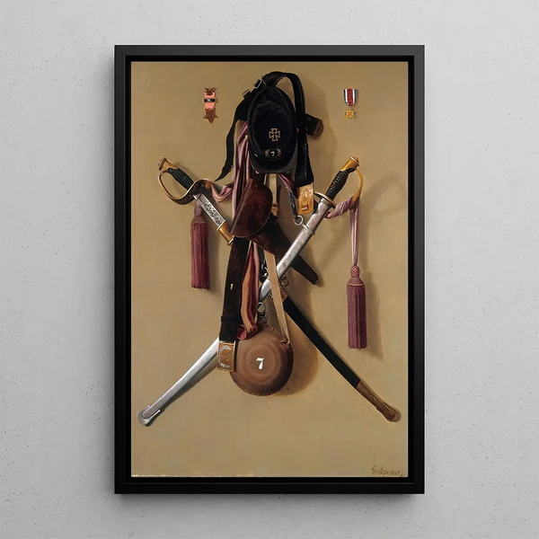 Attributes of the Civil War by Major Levi Gheen McCauley - George Cope — framed artwork on a wall