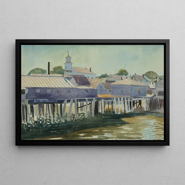The Provincetown Quay - George Copeland Ault — framed artwork on a wall