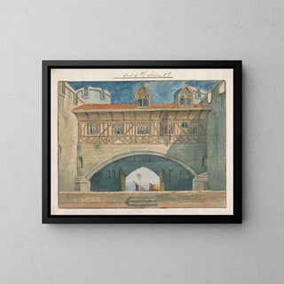 Decor for the representation of Richard II by Charles Kean at the Princess's Theatre on March 12, 1857, act 5, scene 1 - George Cressal Ellis — framed artwork on a wall