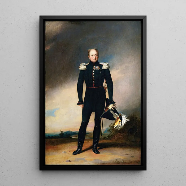 Portrait of Tsar Alexander I - George Dawe — framed artwork on a wall