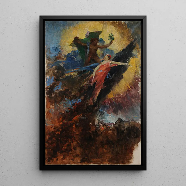 Apollon et Daphné - George Desvallières — framed artwork on a wall