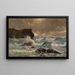 a turbulent sea at Moeraki - George Edmund Butler — framed artwork on a wall
