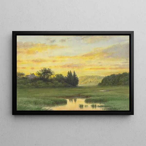 West Rock view from West River - George Edward Candee — framed artwork on a wall