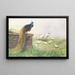 Peacock with Black Wings - George Edward Lodge — framed artwork on a wall