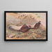 Pheasant with Brown Ears - George Edward Lodge — framed artwork on a wall