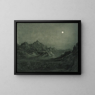 Night in Arizona - George Elbert Burr — framed artwork on a wall