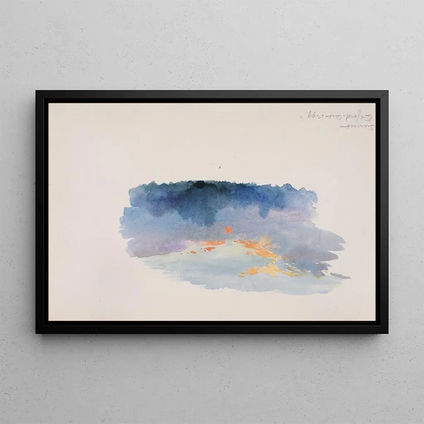 Sunset in Oxford - George Elbert Burr — framed artwork on a wall