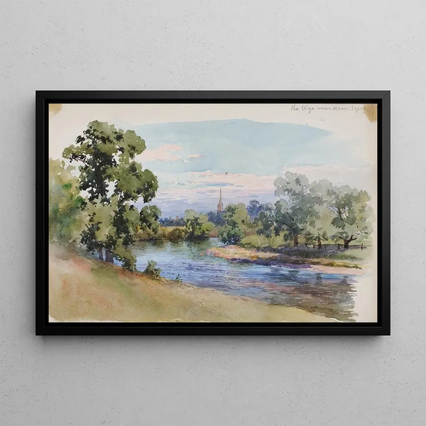 La Wye près de Ross - George Elbert Burr — framed artwork on a wall