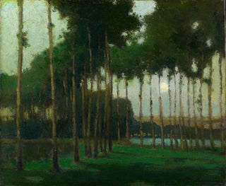 Landscape painting by moonlight - George Elmer Browne — artwork view