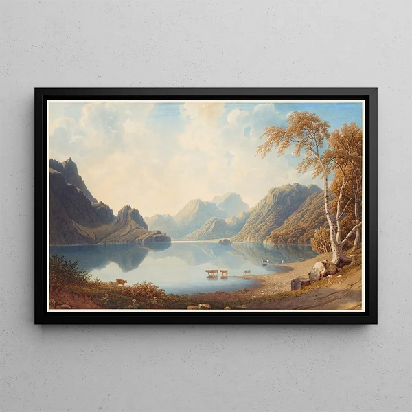 a Scottish loch - George Fennell Robson — framed artwork on a wall