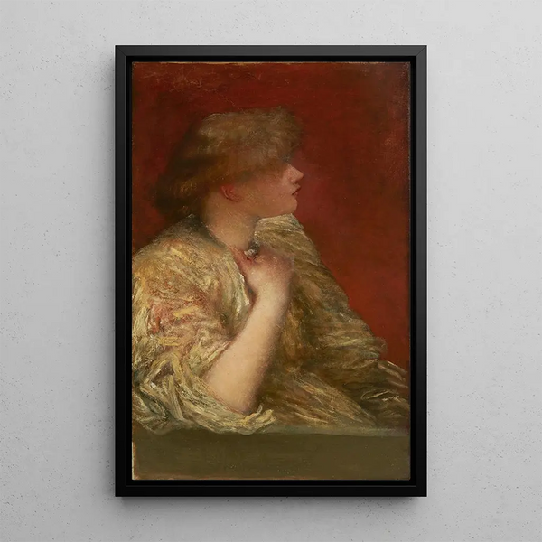 Study of Portraits Stories by the Fireside - George Frederic Watts — framed artwork on a wall