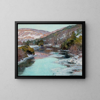 Lumière du soir sur la colline des montagnes Berkshires - George Gardner Symons — framed artwork on a wall