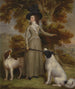 The Countess of Effingham with a rifle and hunting dogs - George Haugh — artwork view