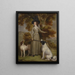 The Countess of Effingham with a rifle and hunting dogs - George Haugh — framed artwork on a wall