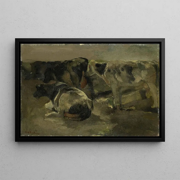 Four Cows - George Hendrik Breitner — framed artwork on a wall