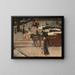 Tramways à chevaux et figures sur une place - George Hendrik Breitner — framed artwork on a wall