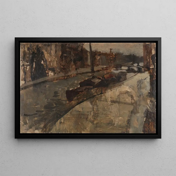 Prinsengracht near Lauriergracht Amsterdam - George Hendrik Breitner — framed artwork on a wall