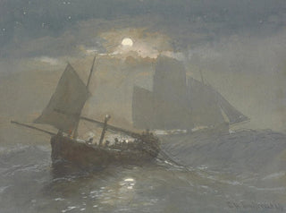 Bateaux de pêche au clair de lune - George Henry Andrews — artwork view