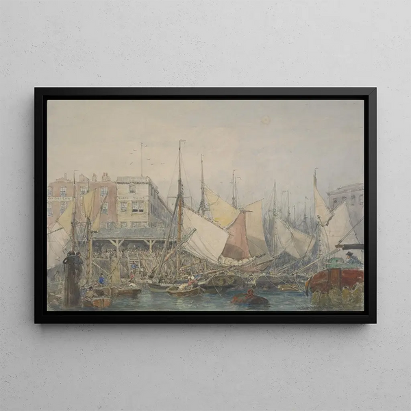 Old Billingsgate Painting - George Henry Andrews — framed artwork on a wall