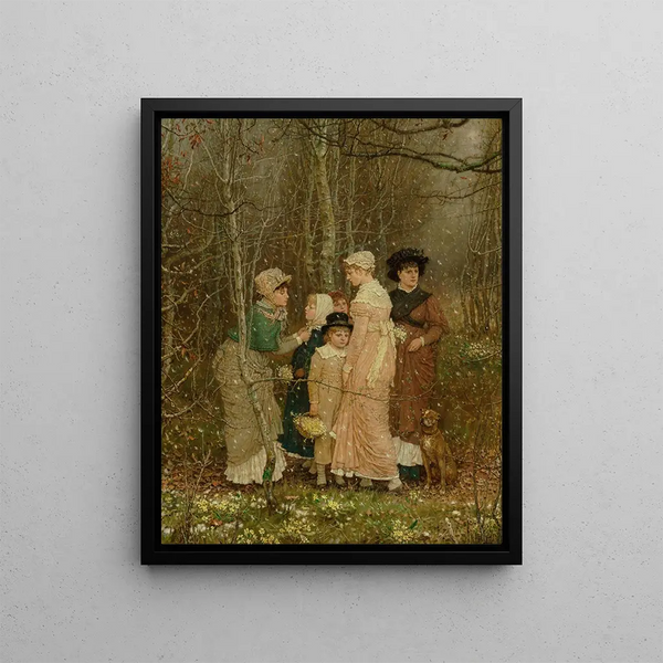 Snow in Spring - George Henry Boughton — framed artwork on a wall