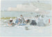Lavandières sur la plage à Étretat - George Henry Boughton — artwork view