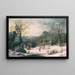 Hunter in Winter Woods - George Henry Durrie — framed artwork on a wall