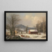 École rouge scène de campagne - George Henry Durrie — framed artwork on a wall