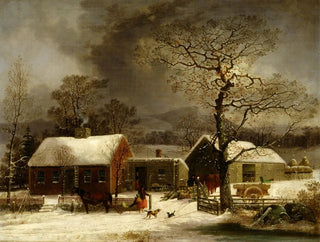 Winter scene in New Haven, Connecticut - George Henry Durrie — artwork view
