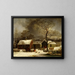 Winter scene in New Haven, Connecticut - George Henry Durrie — framed artwork on a wall