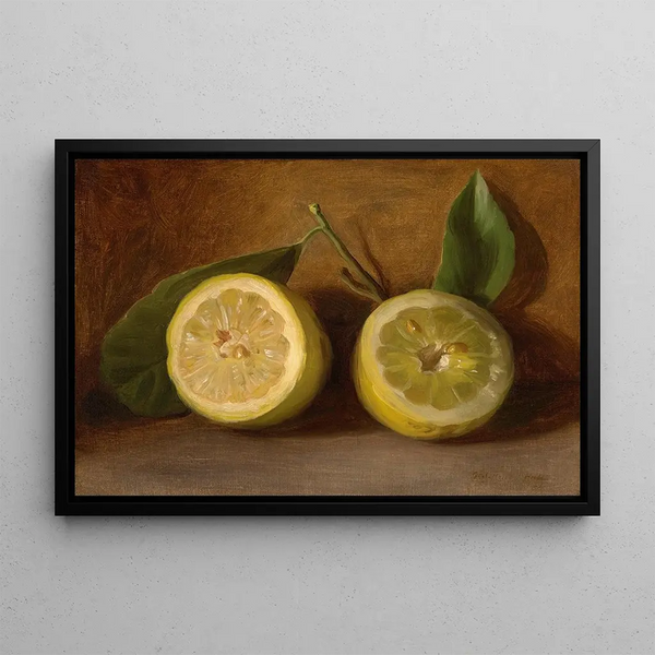 Citrons - George Henry Hall — framed artwork on a wall
