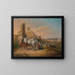 Jument arabe grise et son poulain avec une famille - George Henry Laporte — framed artwork on a wall