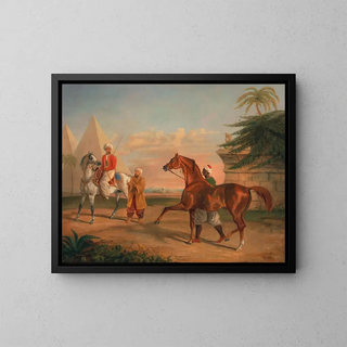 Mamelouk buying an Arabian stallion - George Henry Laporte — framed artwork on a wall