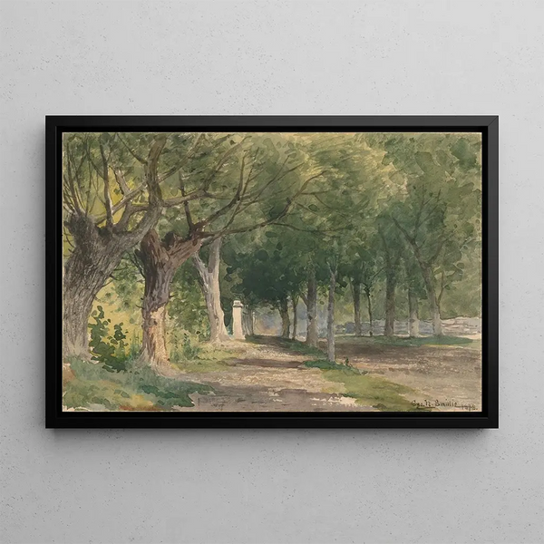 Allée d'arbres - George Henry Smillie — framed artwork on a wall