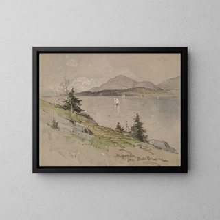 Mountain of Newport from Bald Porcupine - George Henry Smillie — framed artwork on a wall