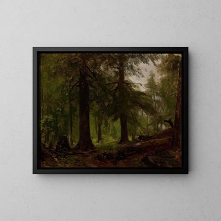 Interior of the Forest - George Hetzel — framed artwork on a wall