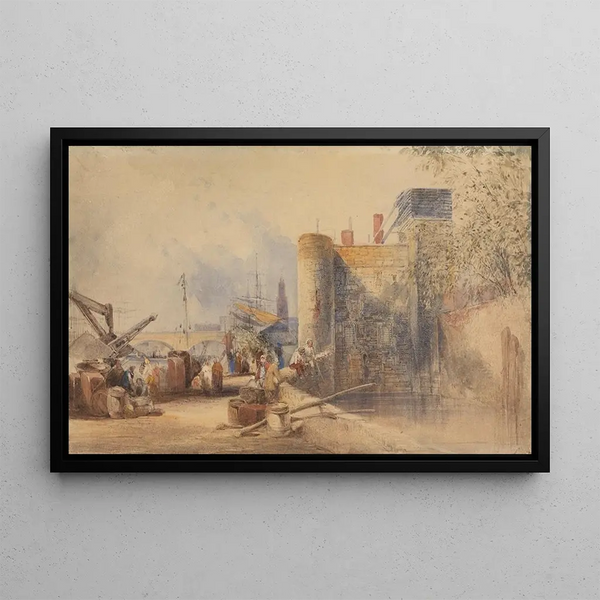 London Tower Moat Painting - George Howse — framed artwork on a wall